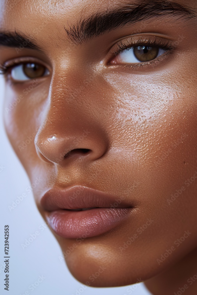 Naklejka premium Close-Up View of a Man's Immaculate Skin