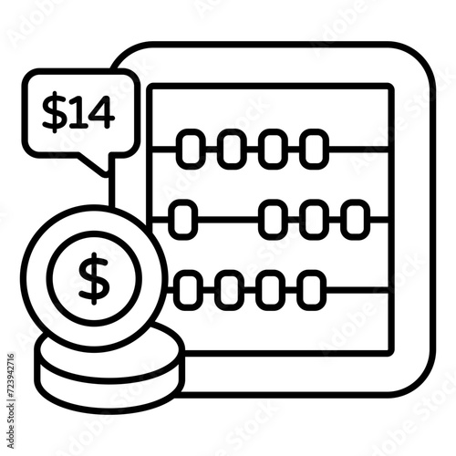     A frame of counting beads, icon of abacus 