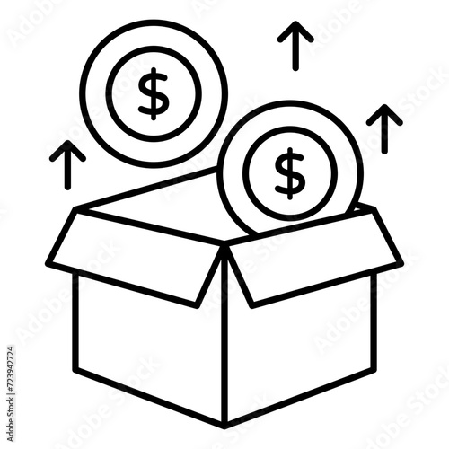Premium download icon of cash box