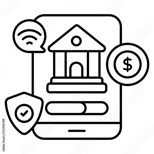 An editable design icon of mobile banking