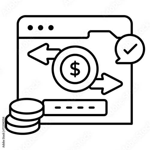 Modern design icon of money transfer