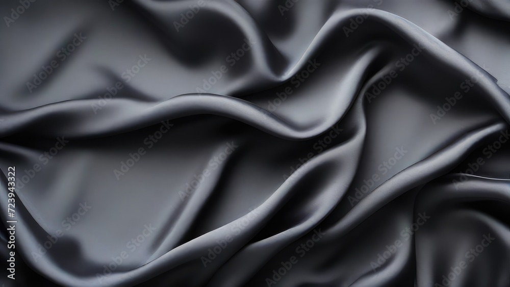 A black satin texture that is a panoramic background of black colored black fabric silk with a beautiful and natural blurred pattern A black satin texture that is a panoramic background of black colored black fabric silk with a beautiful and natural blurred pattern