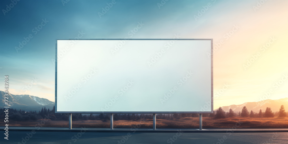 Fototapeta premium White billboard mockup with withe space for text