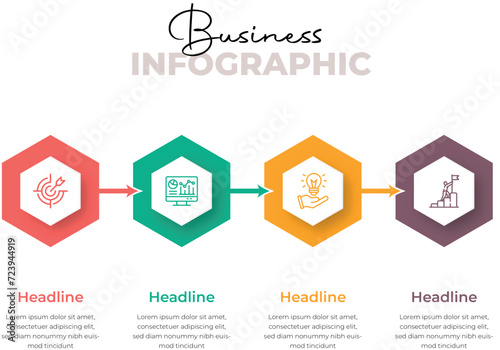 Business Infographic Design Template For Corporate Marketing Agency