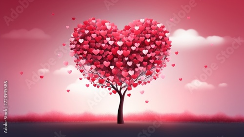 valentine's day concept art heart and love tree, ai © Rachel Yee Laam Lai