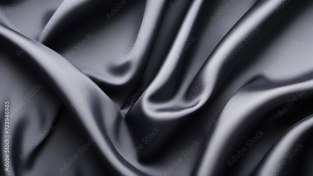 A black satin texture that is a panoramic background of black colored black fabric silk with a beautiful and natural blurred pattern A black satin texture that is a panoramic background of black colored black fabric silk with a beautiful and natural blurred pattern