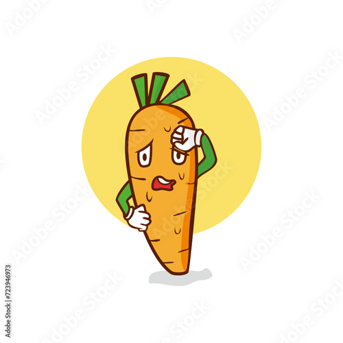 Funny Healthy Carrot mascot illustration