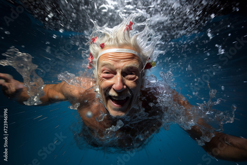 aquatics training in old age, gym, swimming instructor, aerobic exercise © Elements Design