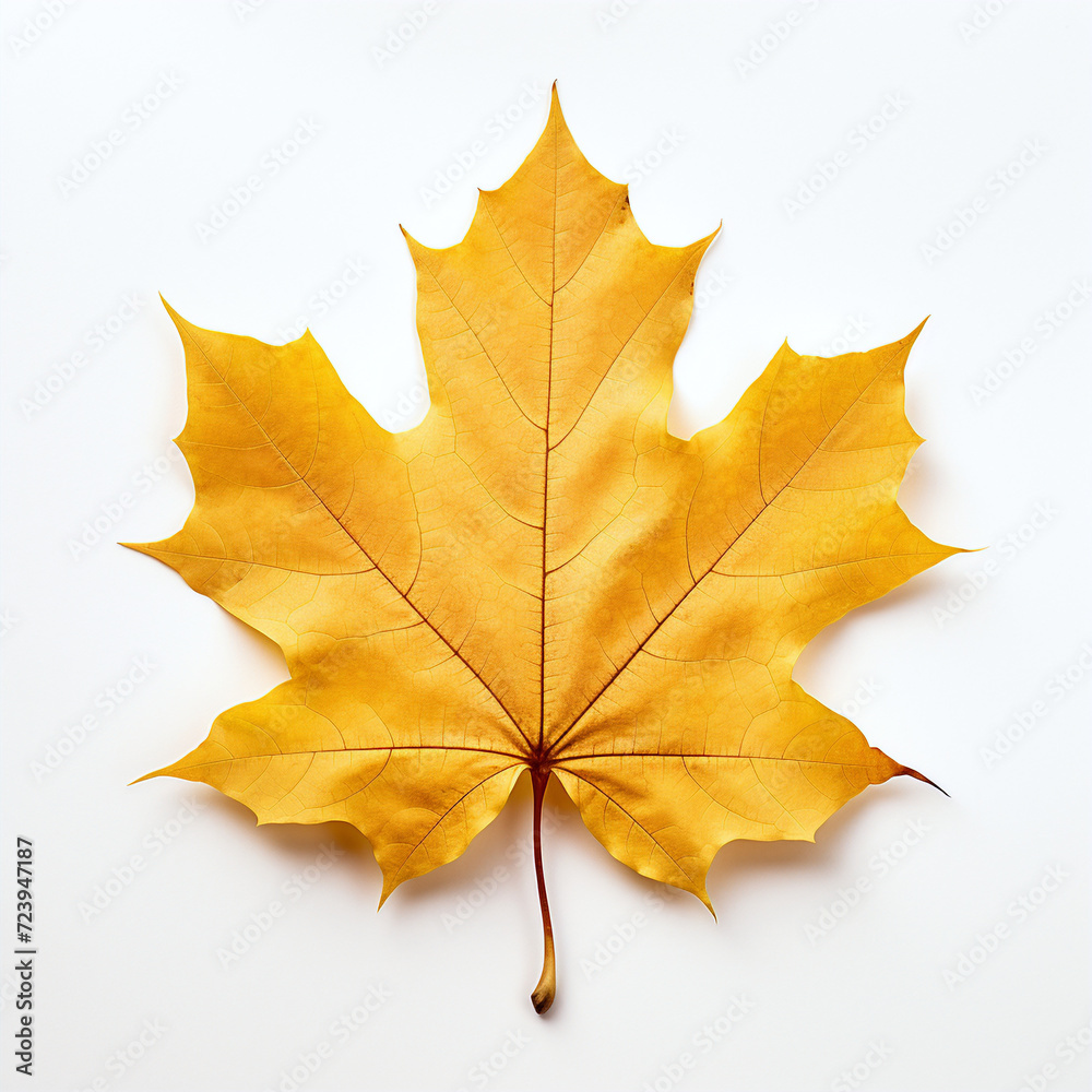 Obraz premium a autumn leaf on the white background