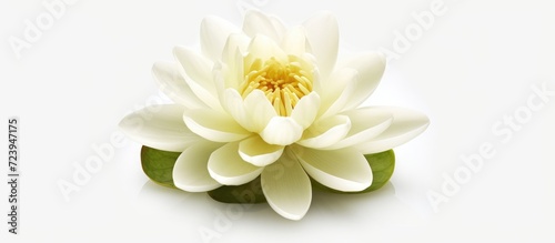 White lotus flower isolated on white background,