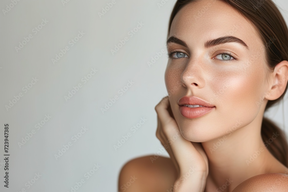 Skincare commercial model age more than 40, extremely realistic skin detail, upper body, mild smile, white skin Skincare commercial model age more than 40, extremely realistic skin detail, upper body, mild smile, white skin