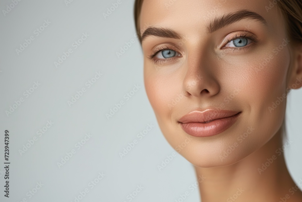 Skincare commercial model age more than 40, extremely realistic skin detail, upper body, mild smile, white skin Skincare commercial model age more than 40, extremely realistic skin detail, upper body, mild smile, white skin