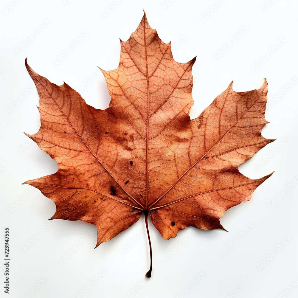 Obraz premium a autumn leaf on the white background