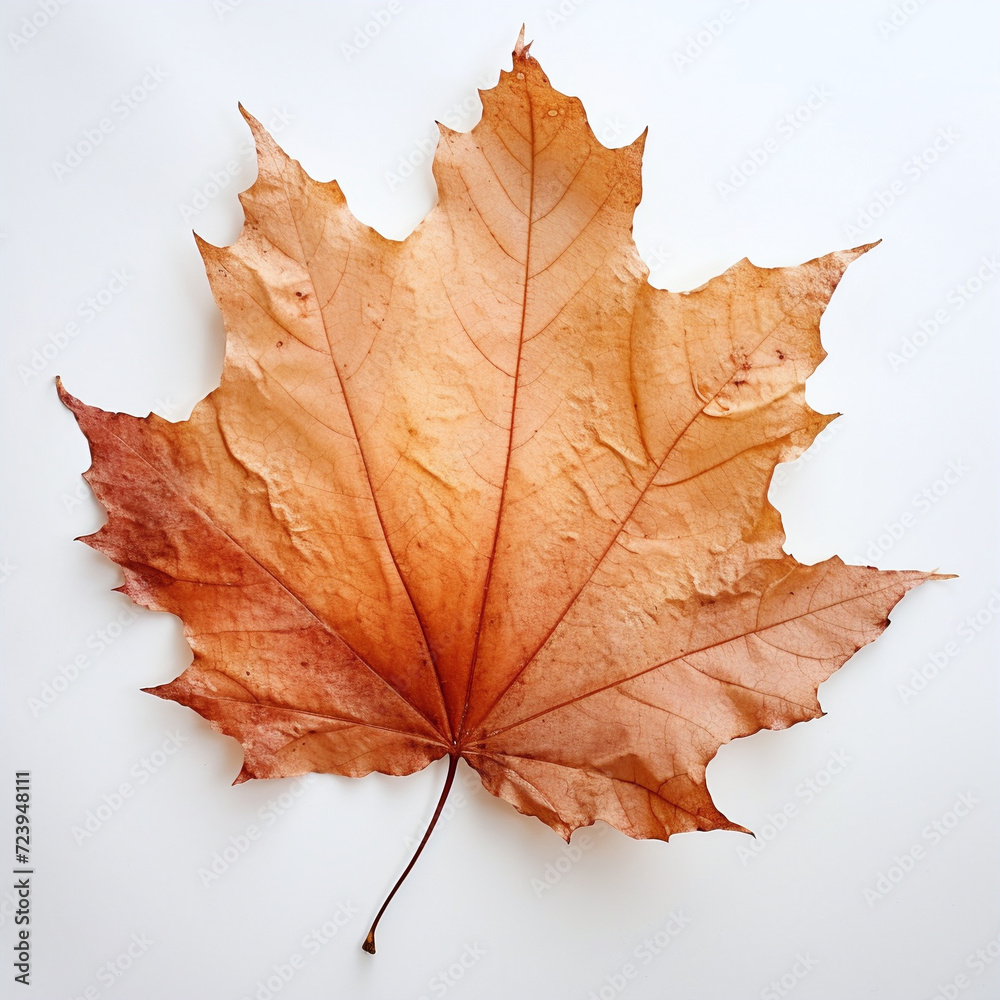 Obraz premium a autumn leaf on the white background