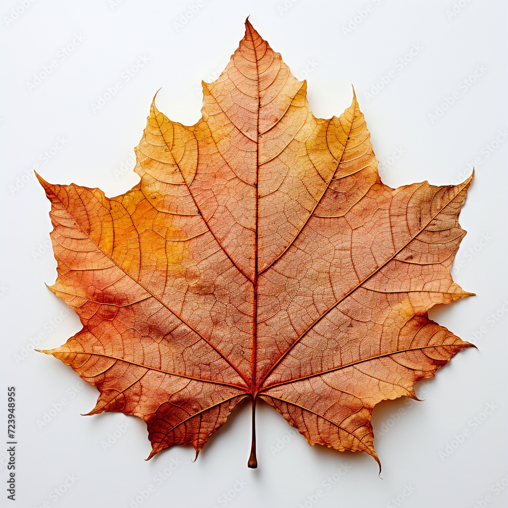 Obraz premium a autumn leaf on the white background