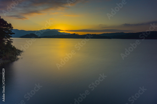 sunset over Umiam Lake Meghalaya SHillong