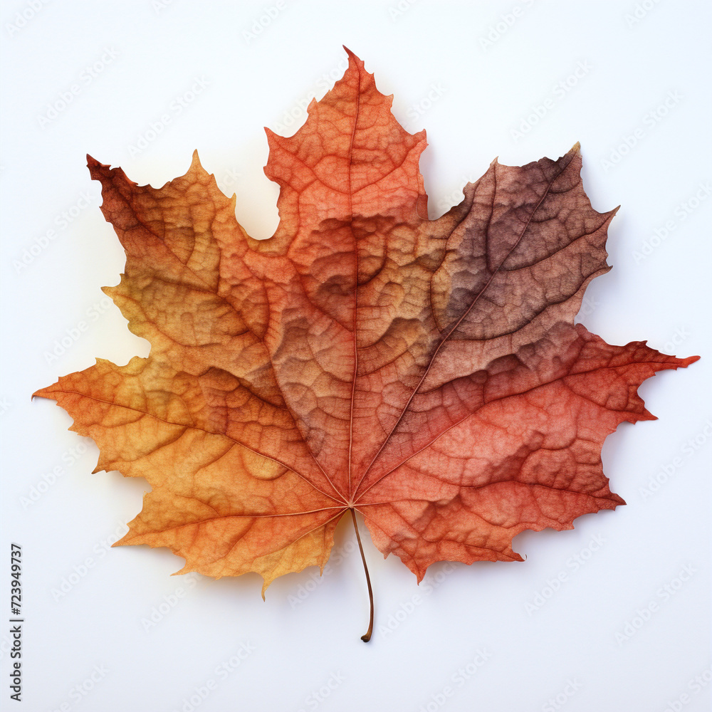 Fototapeta premium a autumn leaf on the white background
