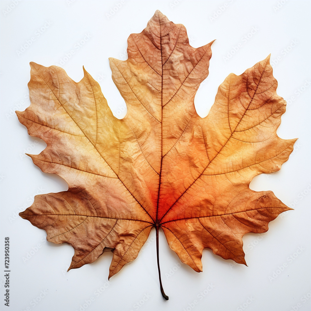 a autumn leaf on the white background a autumn leaf on the white background