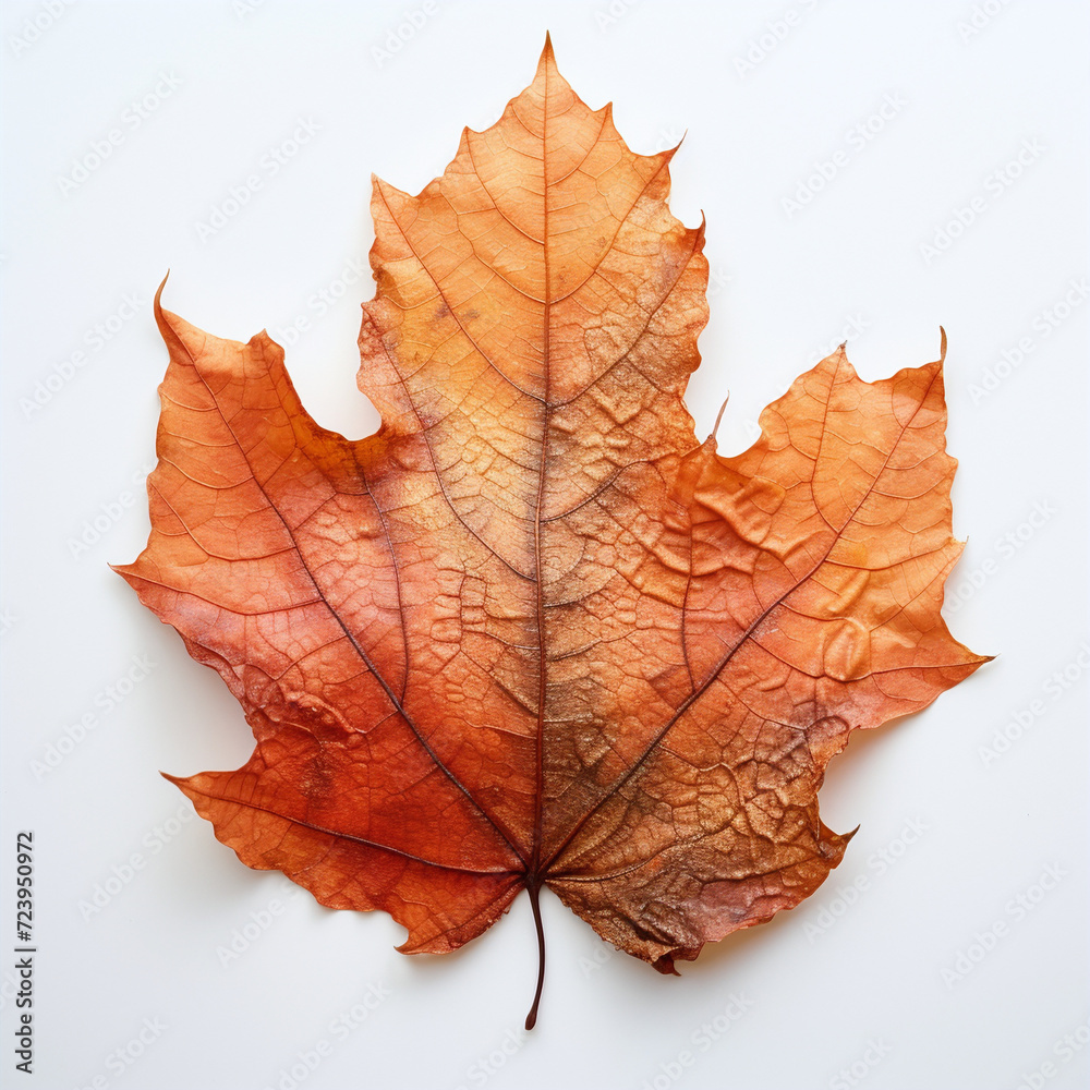 a autumn leaf on the white background a autumn leaf on the white background