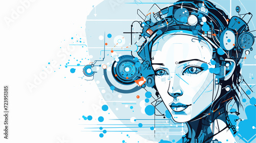 Vector illustration of robotic innovation  creating a futuristic and dynamic atmosphere that reflects the technological sophistication and creative potential in a meaningful vector background.