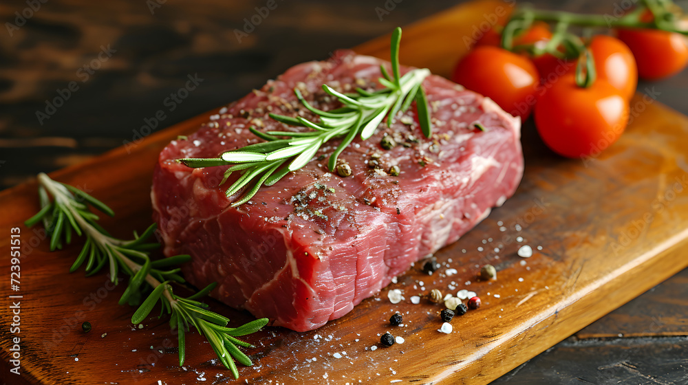 beef steak with herbs, generative ai