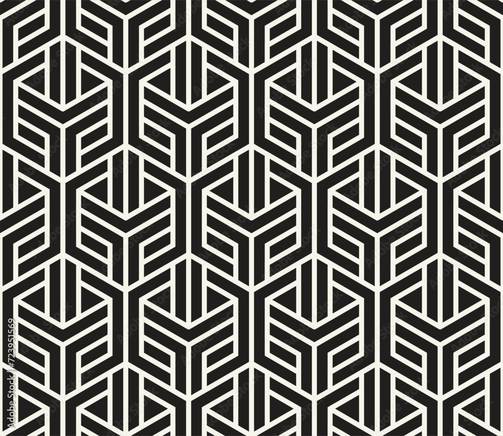 Vector seamless pattern. Repeating geometric elements. Stylish monochrome background design. Vector seamless pattern. Repeating geometric elements. Stylish monochrome background design.
