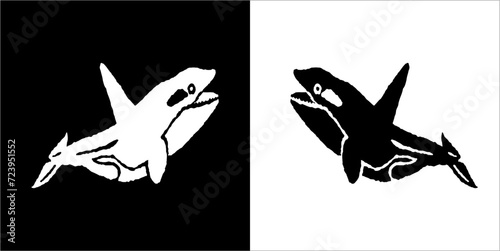 Illustration vector graphics of whale icon
