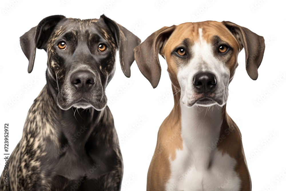 Dogs isolated on transparent or white background