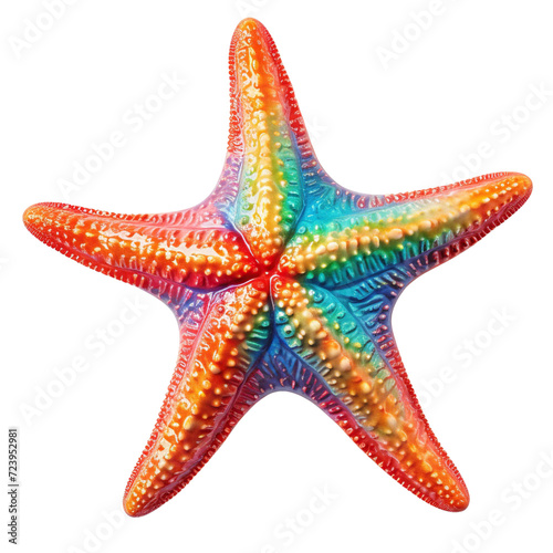 Colorful Starfish isolated on transparent or white background
