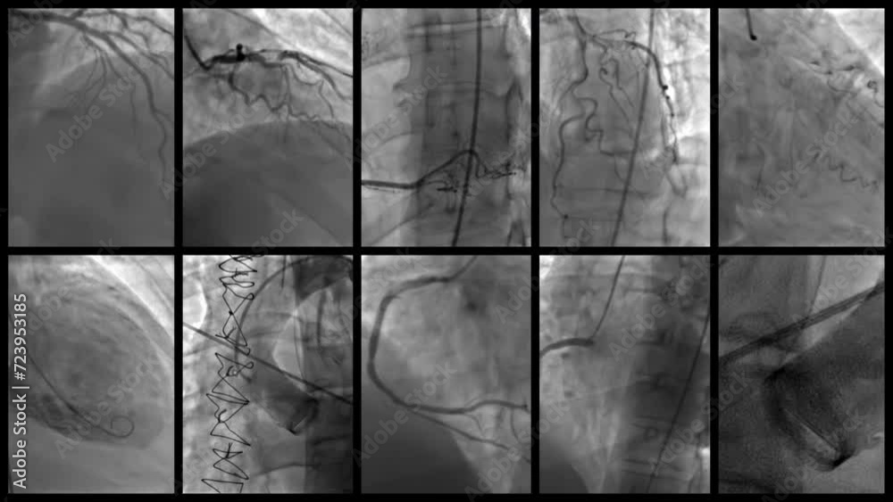A collection of ten actual scans of the human heart.