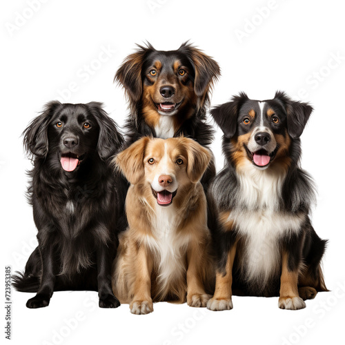 Group of dogs isolated on transparent or white background © Luckyphotos