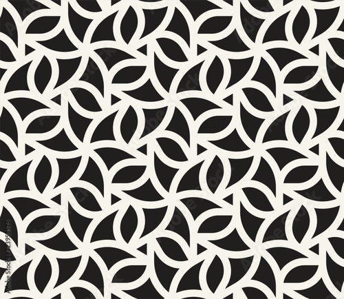 Vector seamless pattern. Repeating geometric elements. Stylish monochrome background design.
