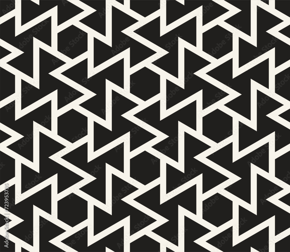 Vector seamless pattern. Repeating geometric elements. Stylish monochrome background design. Vector seamless pattern. Repeating geometric elements. Stylish monochrome background design.
