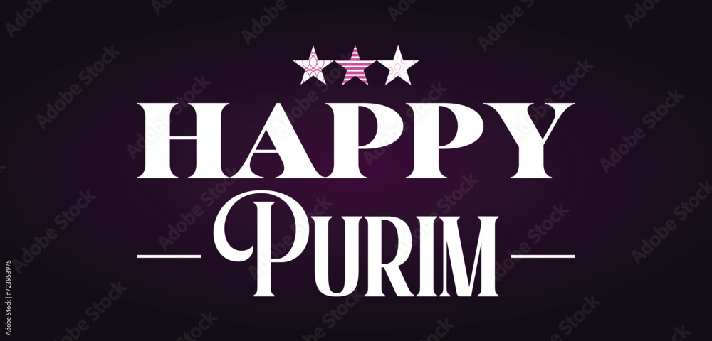 Happy Purim Stylish Text illustration Design