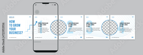 Modern carousel post template, Editable social media story layout, Instagram and Linkdin microblog post template, eps 10.