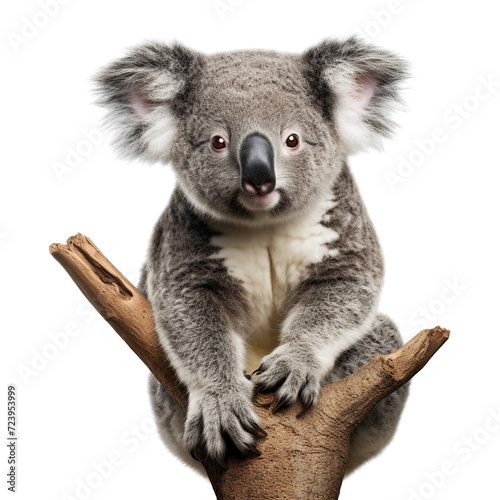 Funny Koala isolated on transparent or white background photo