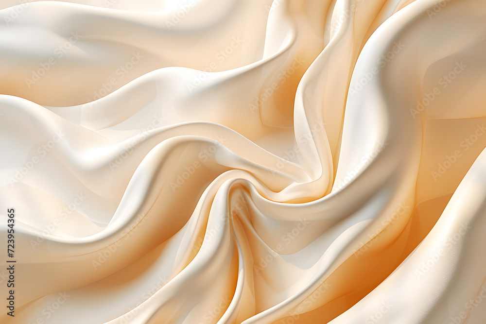 Obraz premium Photo-realistic Liquid melted butter or cream. Wavy abstract background