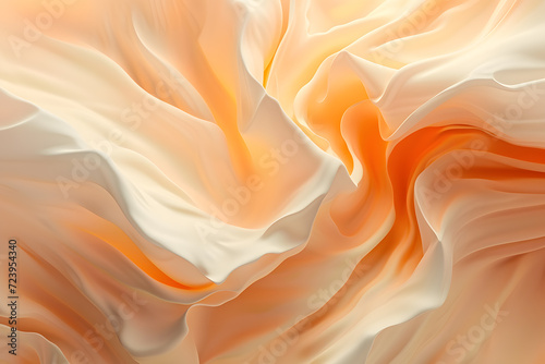 Photo-realistic Liquid melted butter or cream. Wavy abstract background