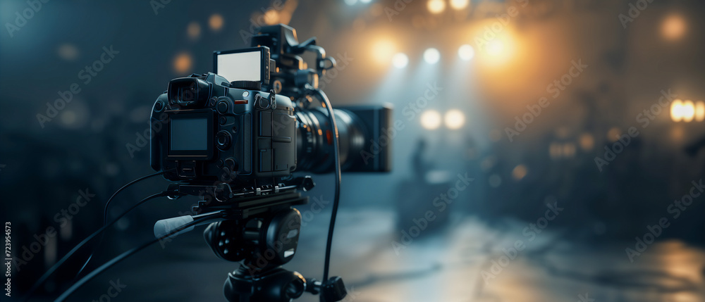 Professional Video Camera Equipment on Set Professional Video Camera Equipment on Set