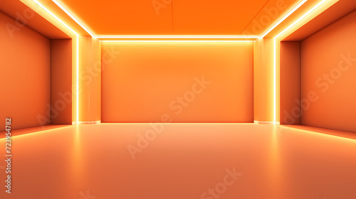 3D space, light shining from above, empty room