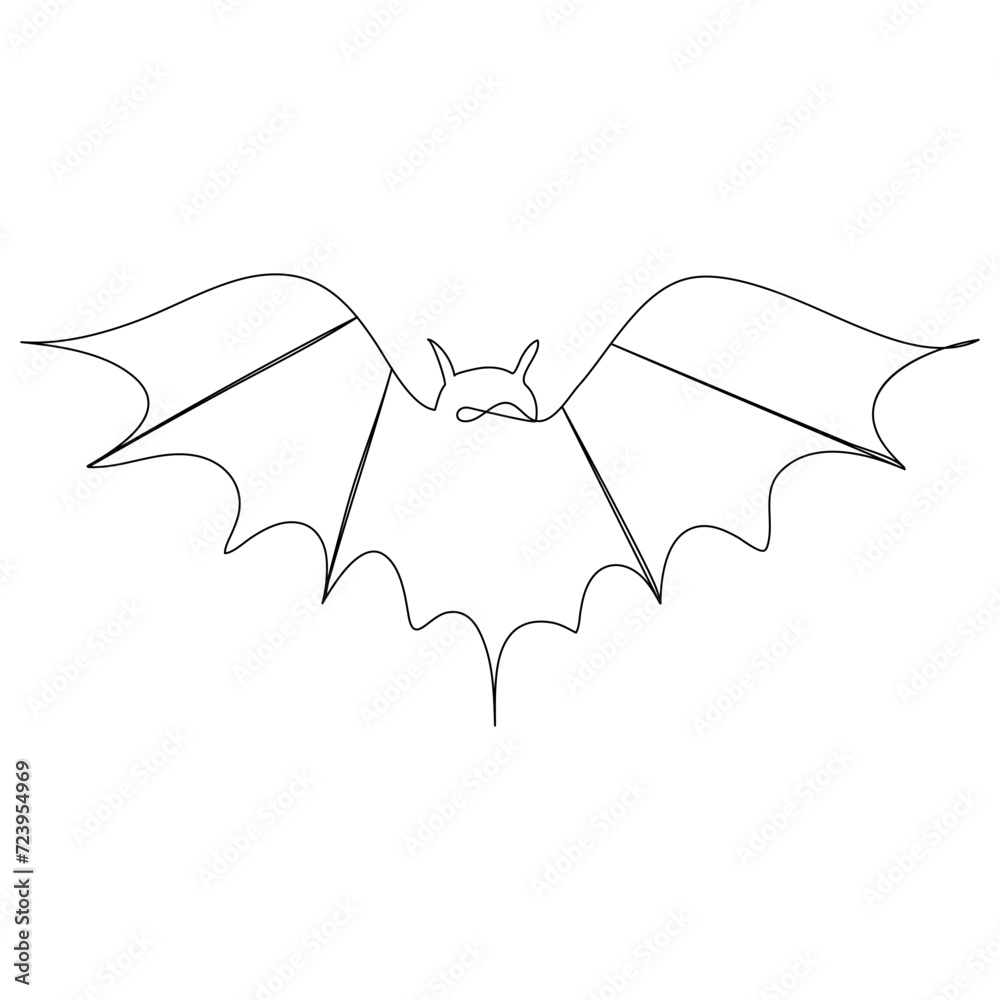 Bat continuous one line drawing of outline vector illustration
Bat continuous one line drawing of outline vector illustration