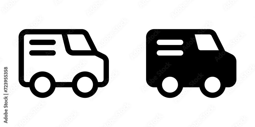 Editable delivery van vector icon. Vehicles, transportation, travel. Part of a big icon set family. Perfect for web and app interfaces, presentations, infographics, etc
