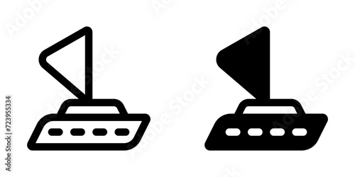 Editable sailboat vector icon. Vehicles, transportation, travel. Part of a big icon set family. Perfect for web and app interfaces, presentations, infographics, etc