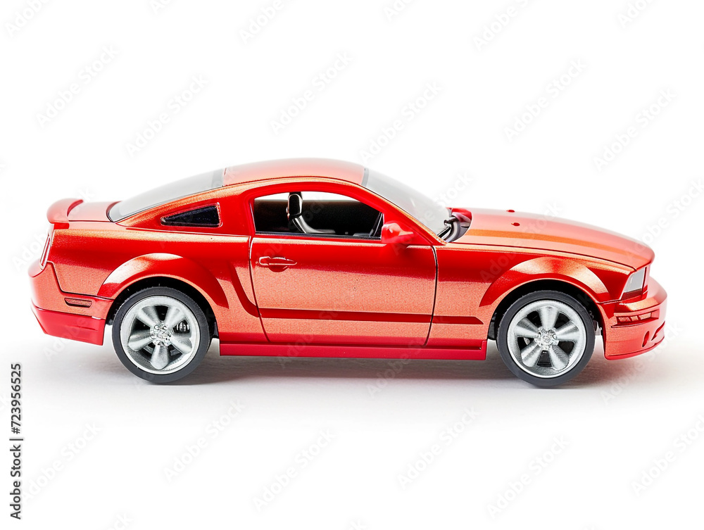 Modern car alike kid toy isolated on white background. Studio photography. 