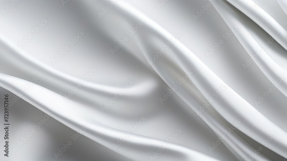 White gray satin texture that is white silver fabric silk panorama background with beautiful soft blur pattern natural - obrazy, fototapety, plakaty 