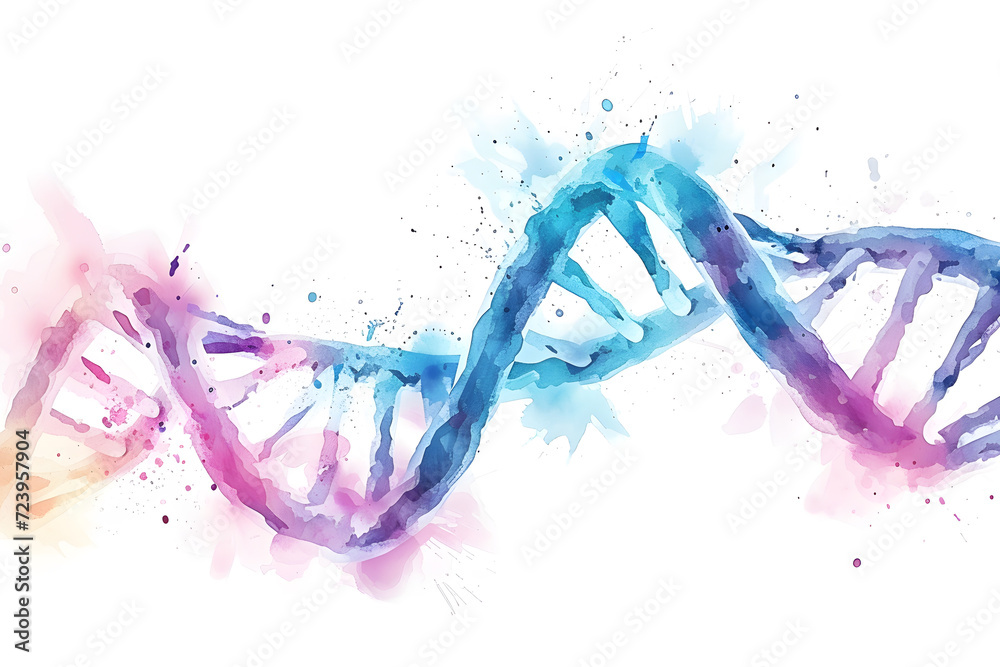 Fototapeta premium A watercolor drawing of the DNA