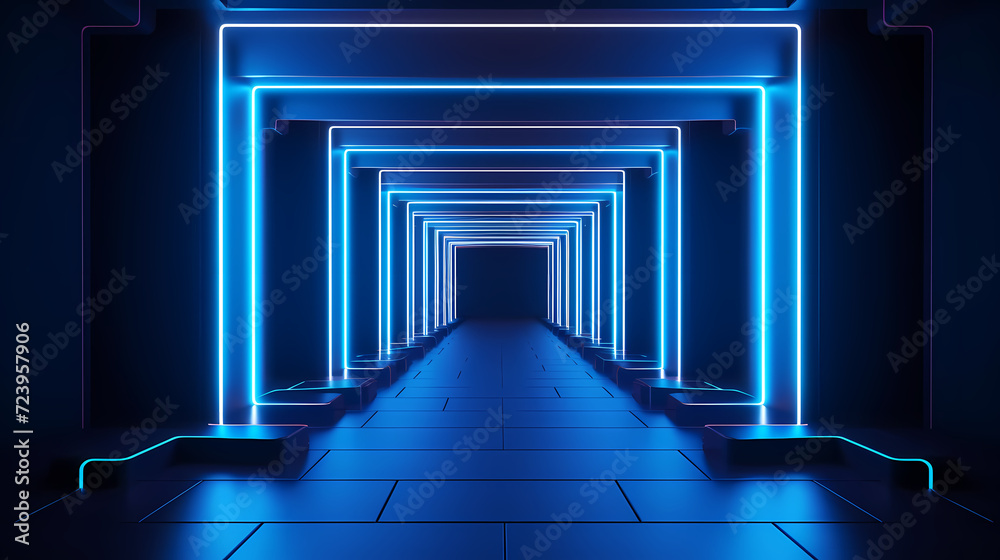 Fototapeta premium 3D space, light shining from above, empty room