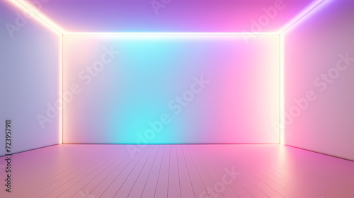 3D space, light shining from above, empty room