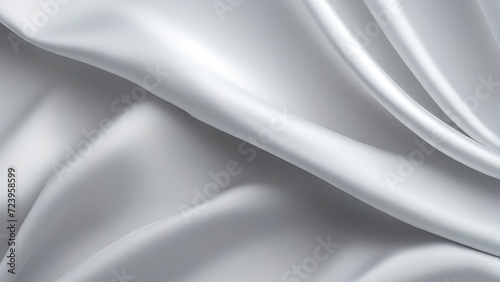 White gray satin texture that is white silver fabric silk panorama background with beautiful soft blur pattern natural