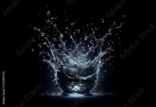 water splash isolated on black